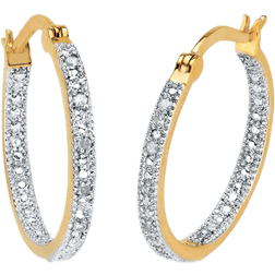 PalmBeach Hoop Earrings - Gold/Diamond