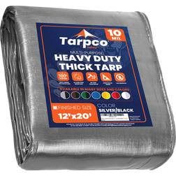 Tarpco Safety 12-ft x 20-ft Silver Standard Polyethylene 10-mil Tarp TS-151-12X20