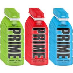 PRIME Hydration Drink Variety Pack Lemon Lime Tropical Punch Blue Raspberry 473ml 15