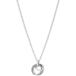 Pandora Family Always Encircled Pendant Necklace - Silver/Transparent