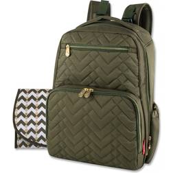 Fisher Price Quilted Backpack Bag In Olive Olive