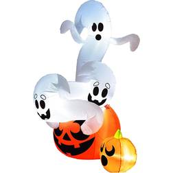 Joyin 6FT Inflatable Twisted Pumpkin Ghosts Decoration Black/Orange/White One-Size