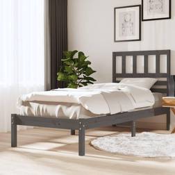 vidaXL grey, 100 Solid Wood Pine Bed Frame Sängram