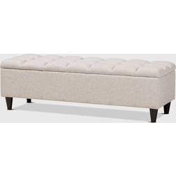 Baxton Studio Brette Fabric Ottoman Cream