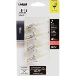 Feit Electric C7 E12 (Candelabra) LED Bulb Soft White 7 Watt Equivalence 4 pk