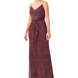 Adrianna Papell Metallic Crinkled Gown