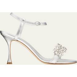 Manolo Blahnik Silver Finah Sandals IT