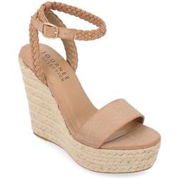 Journee Collection Womens Andiah Wedge Sandal Nude 5.5M