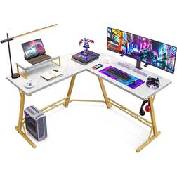 Casaottima L-Shaped Corner Gaming Desk - Marble Laminate