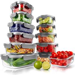 NutriChef 24-Piece Stackable Borosilicate Food Container