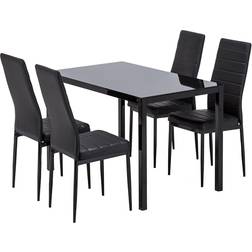 Bonnlo Modern Black Dining Set 27.6x47.2" 5