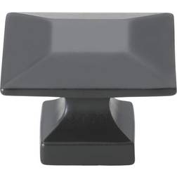 GlideRite 1-3/8 Matte Black Square Cabinet Knob 10-Pack