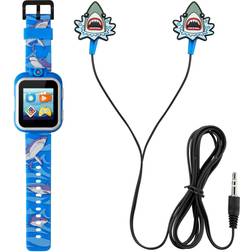 Kid's Blue Shark Silicone Strap 42mm with Earbuds Gift Shark