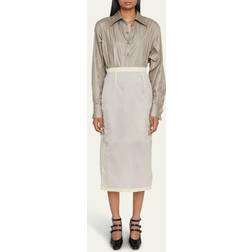 Maison Margiela Off-White Semi-Sheer Midi Skirt Butter IT