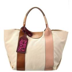 See by Chloé laetizia canvas and leather tote bag