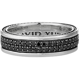 David Yurman Streamline Two Row Band Ring - Silver/Diamonds