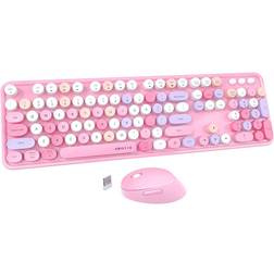 UBOTIE Colorful Computer Wireless Keyboard & Mice Combo