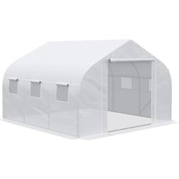 OutSunny 12' Walk-In Tunnel Greenhouse Hot House with Roll-up Windows, Zippered