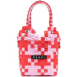 Marni Kids Pink & Red Diamond Basket Tote UNI