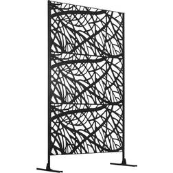 OutSunny 6.5FT Metal Privacy Screen with Stand