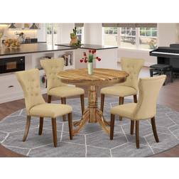 East West Furniture Upholstered Dining Set 36" 5