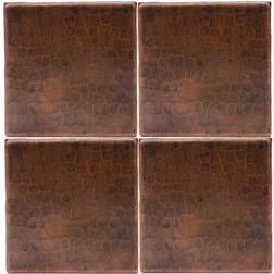 Premier Copper Products T4DBH 4" 4" Copper Hammered Tile Oil Rubbed Bronze Flooring Tile Field Tile - Oil Rubbed Bronze