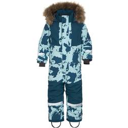 Didriksons Björnen Printed Kid's Coverall - Print Island Ai Blue (504463-490)