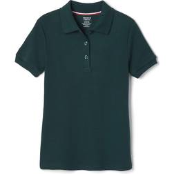 French Toast Toddler School Uniform Short Sleeve Picot Collar Interlock Polo Shirt - Hunter Green