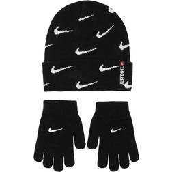 Nike Kid's Beanie & Gloves Set - Black