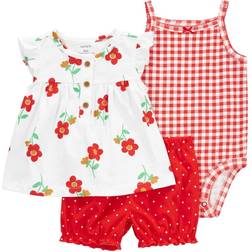 Carter's Baby Floral Little Short Set 3-piece - Ivory/Red