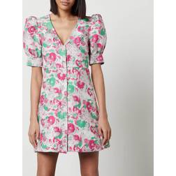 Ganni Printed minidress pink