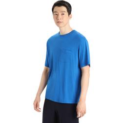 Icebreaker Merino Granary T-Shirt mit Brusttasche für Herren Größe Lazurite 100% Merinowolle