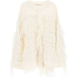 Stella McCartney Fringed Alpaca Blend Sweater - Natural White