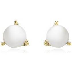 Kate Spade New York Brilliant Statements Three Prong Stud Earrings Cream/gold