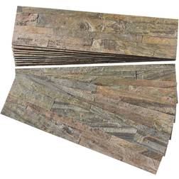 Aspect Peel and Stick Stone Overlay Kitchen Backsplash Weathered Quartz Approx. 15 sq Kit Tile Backsplash