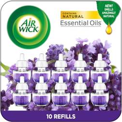 Air Wick Essential Oils Scented Oil Refill, Lavender & Chamomile, 0.67 fl. oz. 10/Pack (01919) Transparent