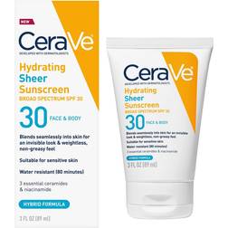 CeraVe Hydrating Sheer Sunscreen SPF Body Mineral Chemical