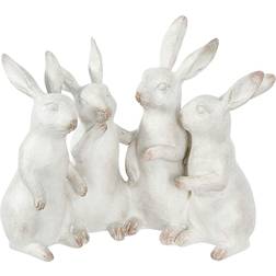 Creative Co-Op Bunny Rabbit Quartet Figurine 8.1"