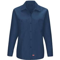 Red Kap Women's Navy MIMIX Long Sleeve Work Shirt, Blue