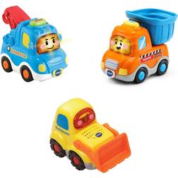 Vtech Tut Tut Baby Flitzer 3er Set Baustellenfahrzeuge (Abschleppfahrzeug, Kipplaster, Bulldozer)