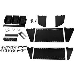 Wall Control 1 in. Vertical Black Slotted Metal Pegboard Workstation Accessory Kit