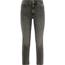 Only Emily High Waisted Straight Leg Jeans - Grey/Dark Grey Denim