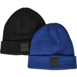 Urban Classics Logopatch Beanie Kids 2-Pack Hat black blue