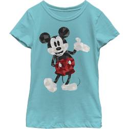 Fifth Sun Girl's Mickey & Friends Artistic Mickey Mouse Child T-Shirt Tahiti Blue