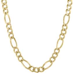 Lynx Mens Stainless Steel Figaro Chain Necklace Gold