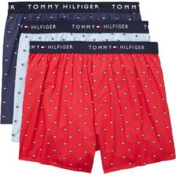 Tommy Hilfiger Men's Cotton Classics Slim Woven Boxer 3-Pack, RED