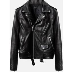 John Elliott Leather Moto Jacket - Black