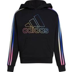 Adidas Girl's Gradient Fleece Pullover Hoodie - Black/Multicolor
