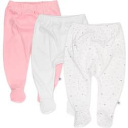 HonestBaby 3-Pack Organic Cotton Footed Harem Pants, Love Dot, 0-3 Months