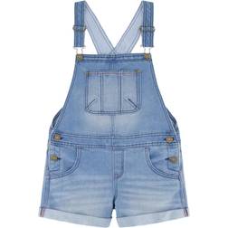 Tommy Hilfiger Little Girls Denim Cuffed Shortalls - Nolita Wash